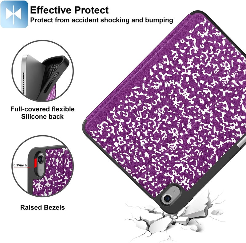Supveco Case for iPad (A16) 11th Generation 11 inch (2025),iPad 10th Generation 10.9 inch (2022) with Pencil Holder-[Auto Wake/Sleep],Premium Folio Stand Case with Soft TPU Back Cover-New Purple - Image 5